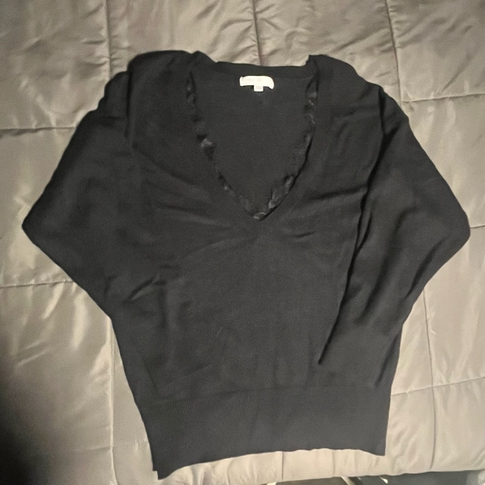 Women's Black V-Neck Sweater